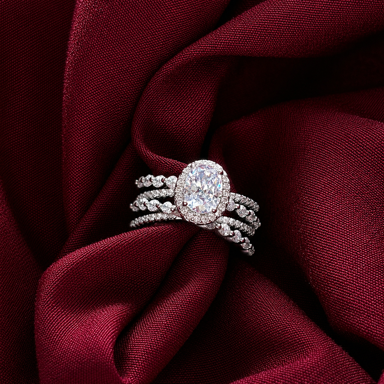 Heartspell Oval Solitaire CZ Ring