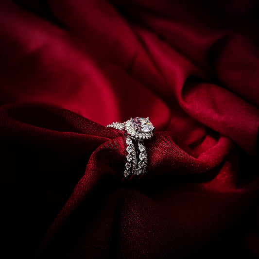 Silver oval solitaire ring - Epiiluxe jewelry