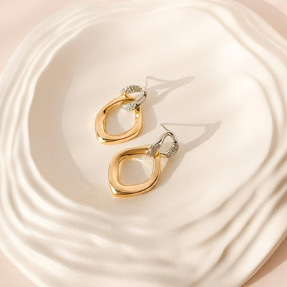 Dualuxe Loop Drops Earrings - Gold & Silver