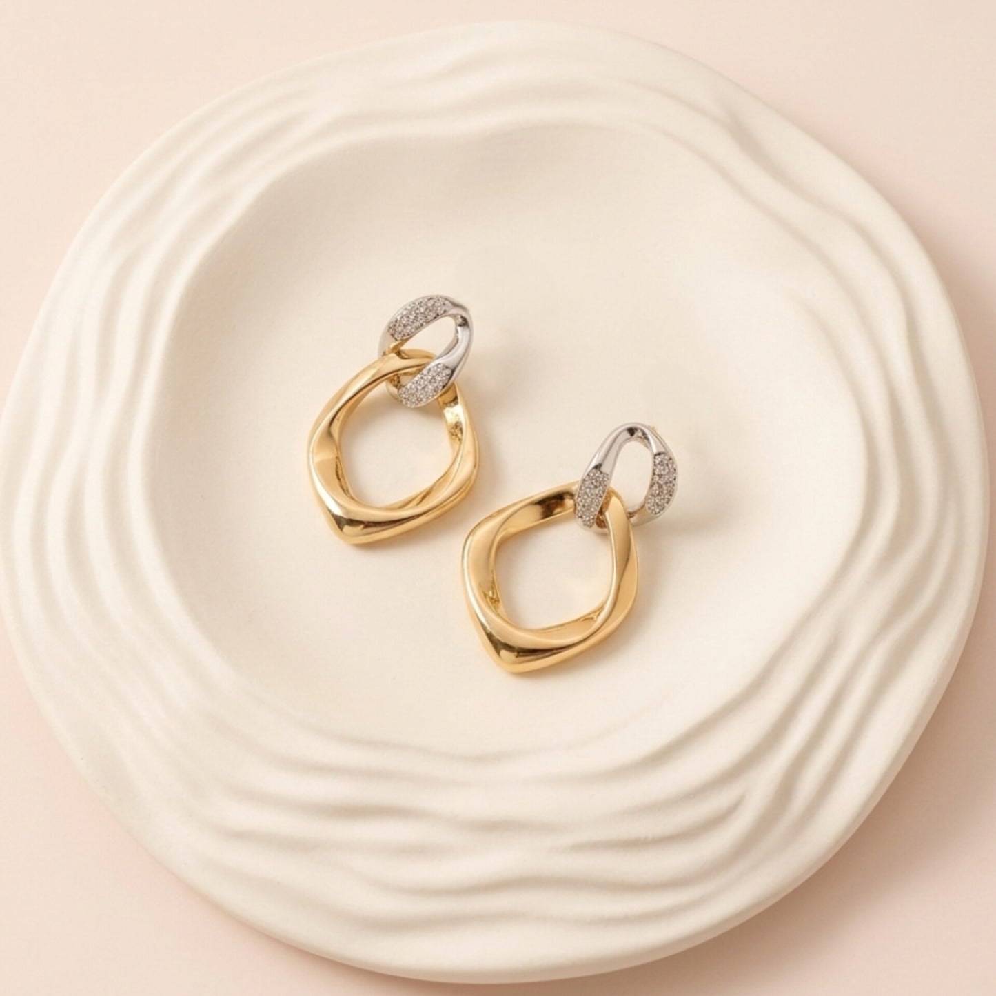 Dualuxe Loop Drops Earrings - Gold & Silver