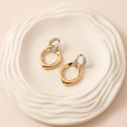 Dualuxe Loop Drops Earrings - Gold & Silver