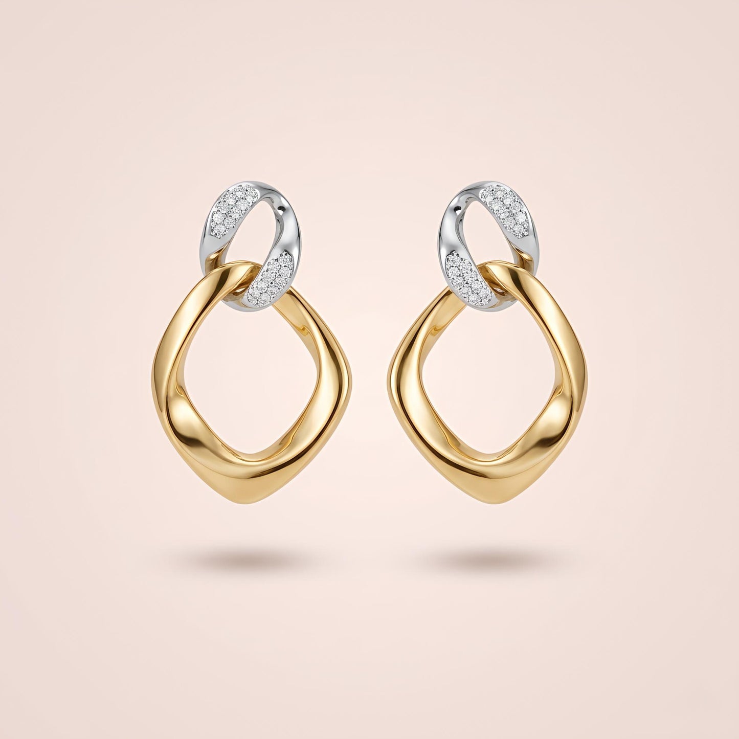 Dualuxe Loop Drops Earrings - Gold & Silver