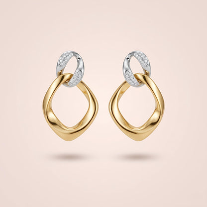Dualuxe Loop Drops Earrings - Gold & Silver