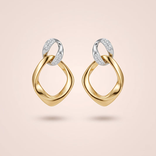 Dualuxe Loop Drops Earrings - Gold & Silver