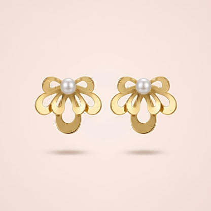 Pearl Ribbon Earrings