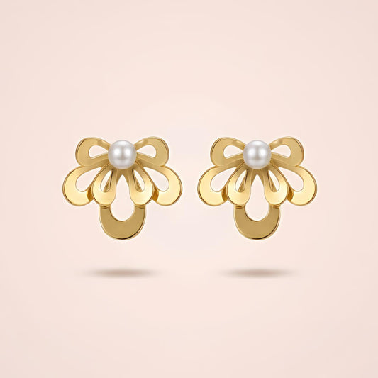 Pearl Ribbon Earrings